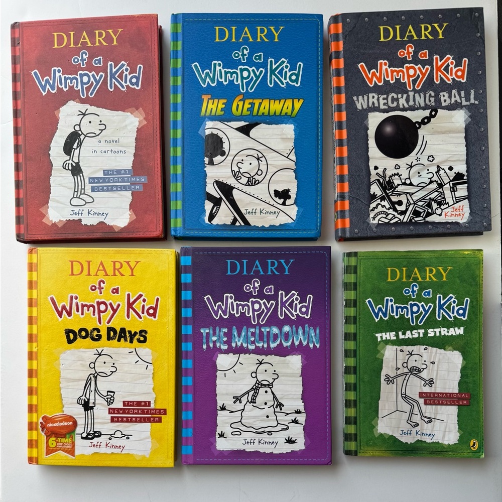 Diary of a Wimpy Kid Book Set by Jeff Kinney - Bundle of 6 books